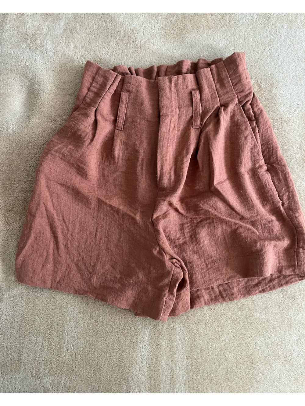 Linen-Blend Women's Shorts in Dusty Rose